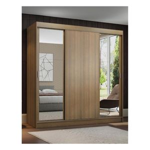 Clóset Madesa 3 puertas corredizas 2 con espejos marron reno