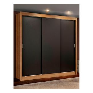 Closet Madesa 3 puertas 2 cajones marron negro lyon