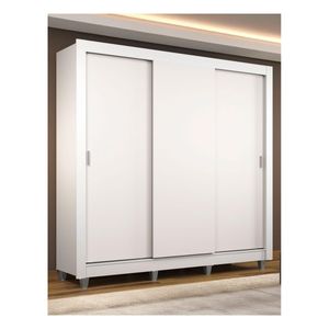 Closet Madesa 3 puertas correderas con patas blanco monaco