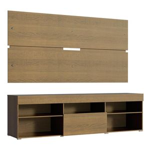 Mueble para TV y panel Madesa hasta 65" 1 puerta marrón miami