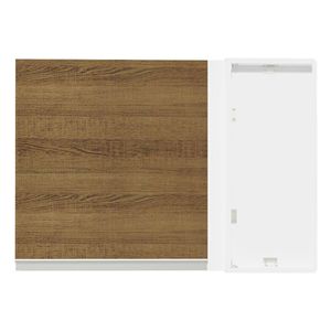 Gabinete superior de esquina Madesa 1 puerta blanco marron glamy