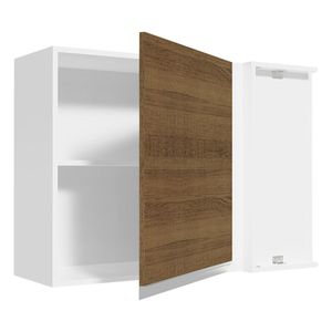 Gabinete superior de esquina Madesa 1 puerta blanco marron glamy