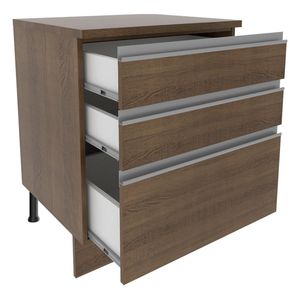 Gabinete bajo Madesa 60cm 3 cajones glamy marron