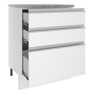 Gabinete bajo Madesa 60cm 3 cajones glamy blanco