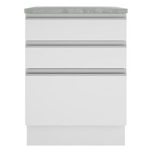 Gabinete bajo Madesa 60cm 3 cajones glamy blanco