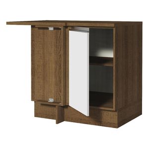 Gabinete bajo de esquina Madesa 1 puerta marron blanco glamy
