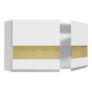 Gabinete superior Madesa 120cm 2 puertas con vidrio blanco glamy
