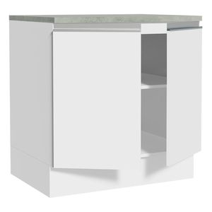 Gabinete bajo Madesa 80cm 2 puertas blanco glamy