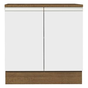 Gabinete bajo Madesa 80cm 2 puertas marron blanco glamy