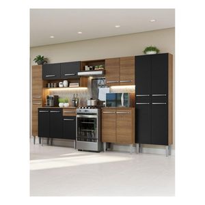 Cocina integral Madesa 325cm marron negro emilly 02