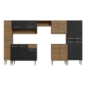 Cocina integral Madesa 325cm marron negro emilly 02