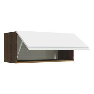 Gabinete superior Madesa 80cm 1 puerta abatible marron blanco glamy