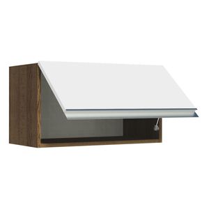 Gabinete superior 60cm 1 puerta abatible marron blanco glamy