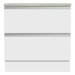Gabinete bajo Madesa 80cm 2 cajones blanco glamy