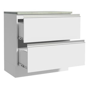 Gabinete bajo Madesa 80cm 2 cajones blanco glamy