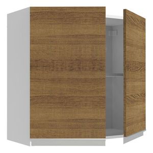 Gabinete superior Madesa 70cm 2 puertas blanco marron glamy