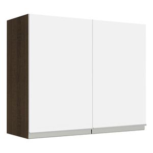 Gabinete superior Madesa 80cm 2 puertas marron blanco glamy