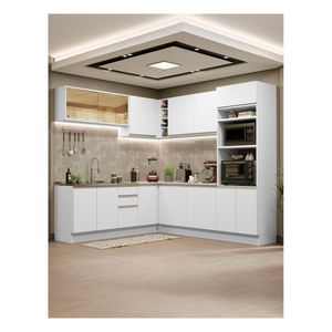 Cocina integral esquinera Madesa 459cm blanco glamy 01