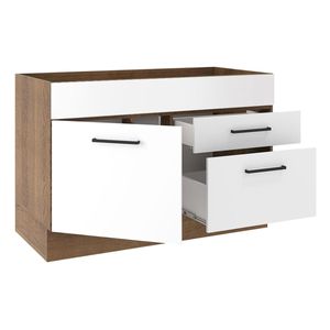 Gabinete para fregadero Madesa 1 puerta 2 cajones marron blanco agata