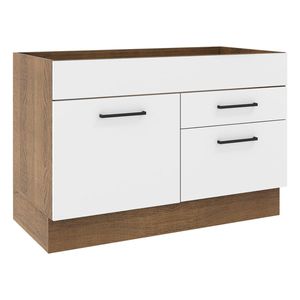 Gabinete para fregadero Madesa 1 puerta 2 cajones marron blanco agata