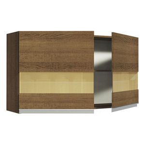 Gabinete superior Madesa 120cm 2 puertas con vidrio glamy marron