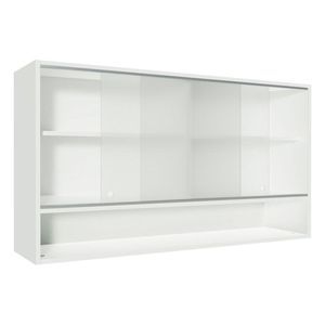 Gabinete superior Madesa 2 puertas corredizas de vidrio y 1 nicho blanco glamy