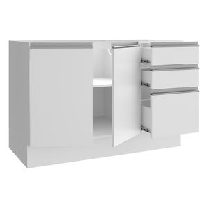 Gabinete Madesa 3 cajones 2 puertas 120 cm blanco glamy