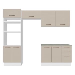 Cocina integral Madesa 270cm blanco crema agata 07