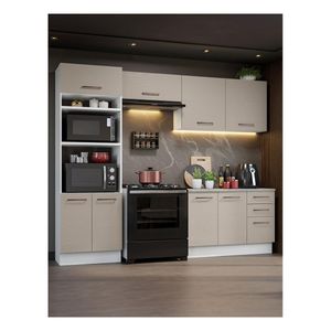 Cocina integral Madesa 270cm blanco crema agata 07