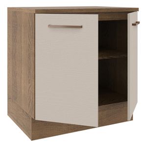 Gabinete bajo Madesa 80cm 2 puertas marron crema agata