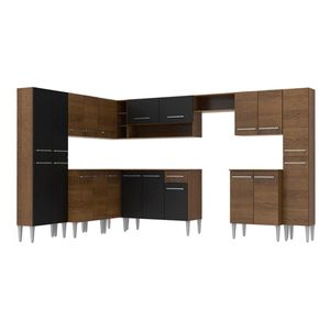 Cocina integral esquinera Madesa 513cm marron negro big emilly 02