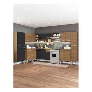Cocina integral esquinera Madesa 513cm marron negro big emilly 02