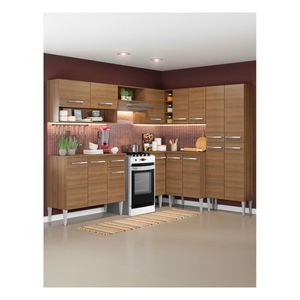 Cocina integral esquinera Madesa 417cm marron ice emilly 01