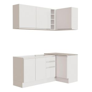Cocina integral esquinera Madesa 269cm blanco glamy 01
