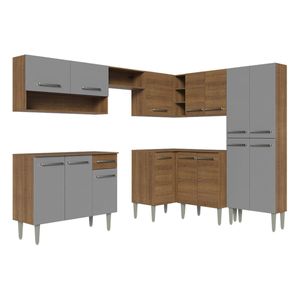 Cocina integral esquinera Madesa 417cm marron gris emilly  02