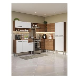 Cocina integral esquinera Madesa 417cm marron blanco emilly 02