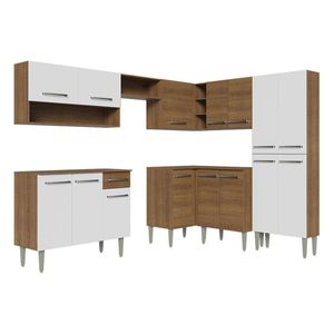 Cocina integral esquinera Madesa 417cm marron blanco emilly 02