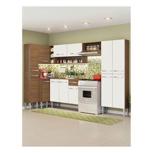 Cocina integral esquinera Madesa 385cm marron branco love emilly 01