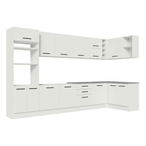 Cocina integral esquinera Madesa 499 cm blanco agata 01