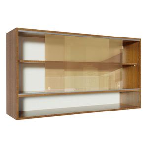 Gabinete superior 2 puertas corredizas de vidrio reflex y 1 nicho marron glamy