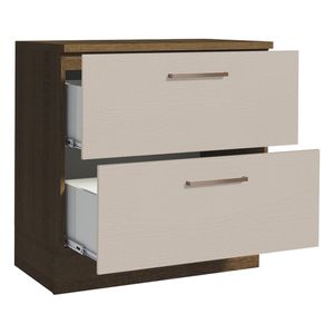 Gabinete bajo Madesa 80cm 2 cajones marrón crema agata