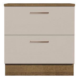 Gabinete bajo Madesa 80cm 2 cajones marrón crema agata