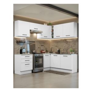 Cocina integral esquinera Madesa 399 cm blanco agata 02