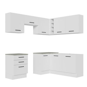Cocina integral esquinera Madesa 399 cm blanco agata 02