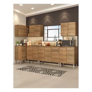 Cocina integral esquinera Madesa 357cm marron rock emilly 01
