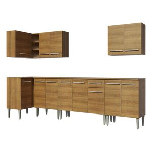 Cocina integral esquinera Madesa 357cm marron rock emilly 01