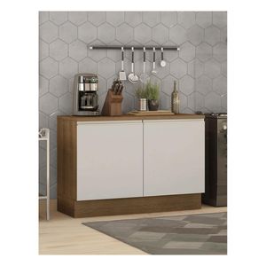 Gabinete para fregadero Madesa 120cm 2 puertas con tablero marron blanco glamy