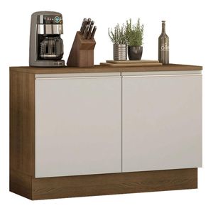 Gabinete para fregadero Madesa 120cm 2 puertas con tablero marron blanco glamy