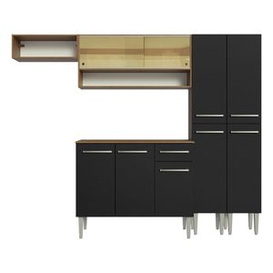 Cocina integral Madesa 229cm marron negro emilly 07