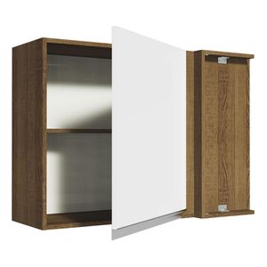 Gabinete superior de esquina Madesa 1 puerta marron blanco glamy